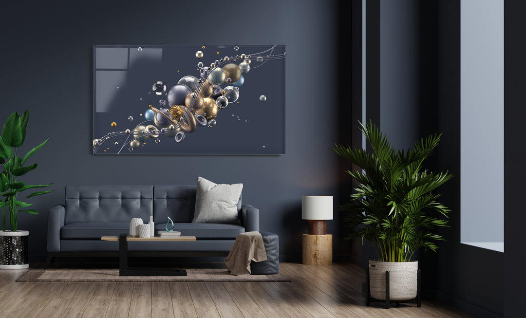 Acrylic Modern Wall Blue Balls - Spheres Series - Acrylic Wall Art - Picture Photo Printing Artwork - Multiple Size Options - egraphicstore