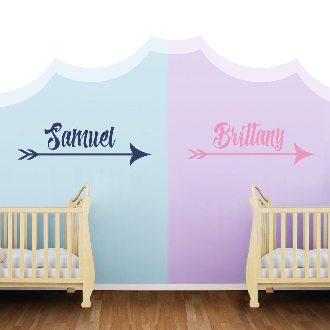Custom Arrow Name Gold Series - Baby Girl - Wall Decal Nursery for Home Bedroom Children (782) - egraphicstore