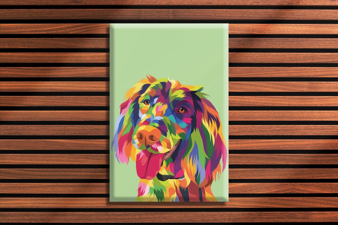 Acrylic Glass Frame Modern Wall Art Colorful Dog - Abstract Animals Series - Abstract Animals Series - Interior Design - Acrylic Wall Art - Picture Photo Printing Artwork - Multiple Size Opti - egraphicstore