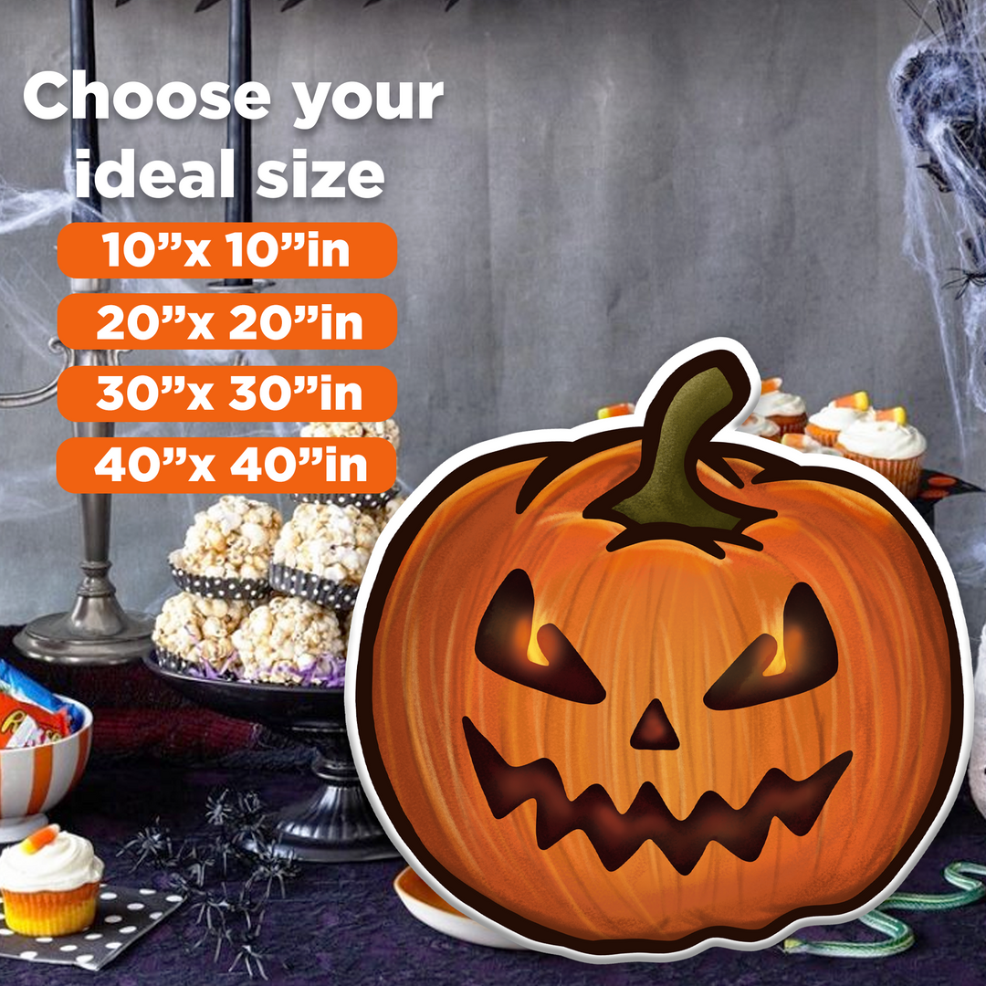 Halloween Pumpkin PVC Sign - Hanging Sign for Home Decor Halloween Holidays - PVC Accessory for your Hallowen Celebration - Support with Double-Sided Tape - Multiple Size Options - egraphicstore