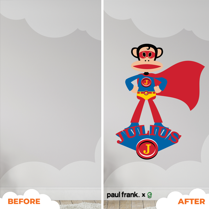 Paul Frank Peel and Stick Wall Decal - EGD X Paul Frank Series - Prime Collection - Baby Girl or Boy - Nursery Wall Decal for Baby Room Decorations - Mural Wall Decal Sticker (EGDPF006) - egraphicstore