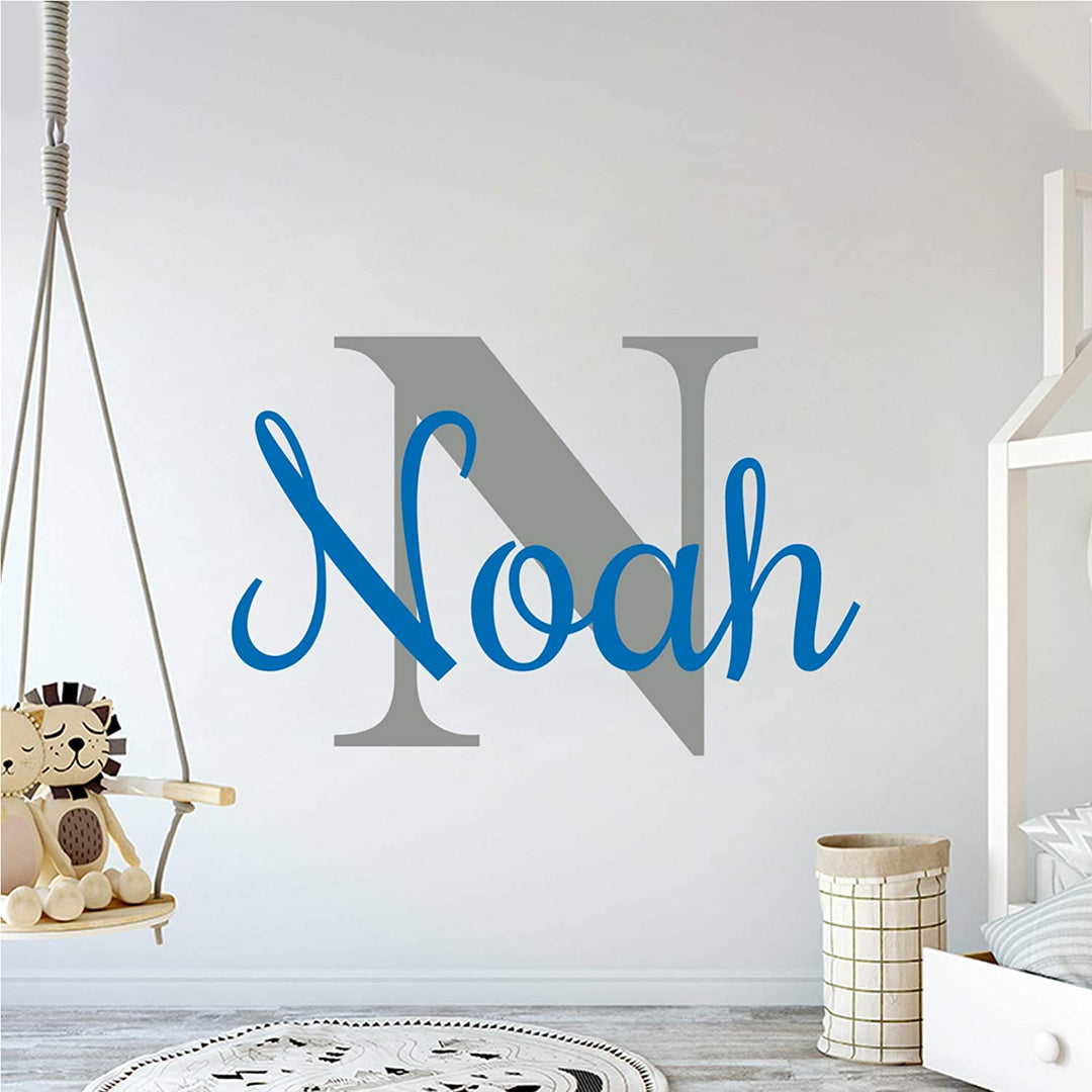 Multiple Font Custom Name & Initial Nursery Wall Decal - Mural Wall Decal Sticker for Home Children's Bedroom, Car & Laptop - egraphicstore