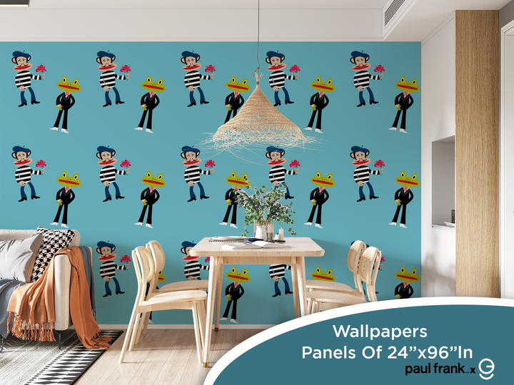 Paul Frank Peel and Stick Wallpaper - EGD X Paul Frank Series - Prime Collection - Theme Wallpaper Mural for Interior Design (EGDPF011) - egraphicstore