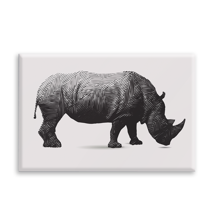 Acrylic Glass Frame Modern Wall Art Rhinoceros - Abstract Animals Series - Abstract Animals Series - Interior Design - Acrylic Wall Art - Picture Photo Printing Artwork - Multiple Size Option - egraphicstore