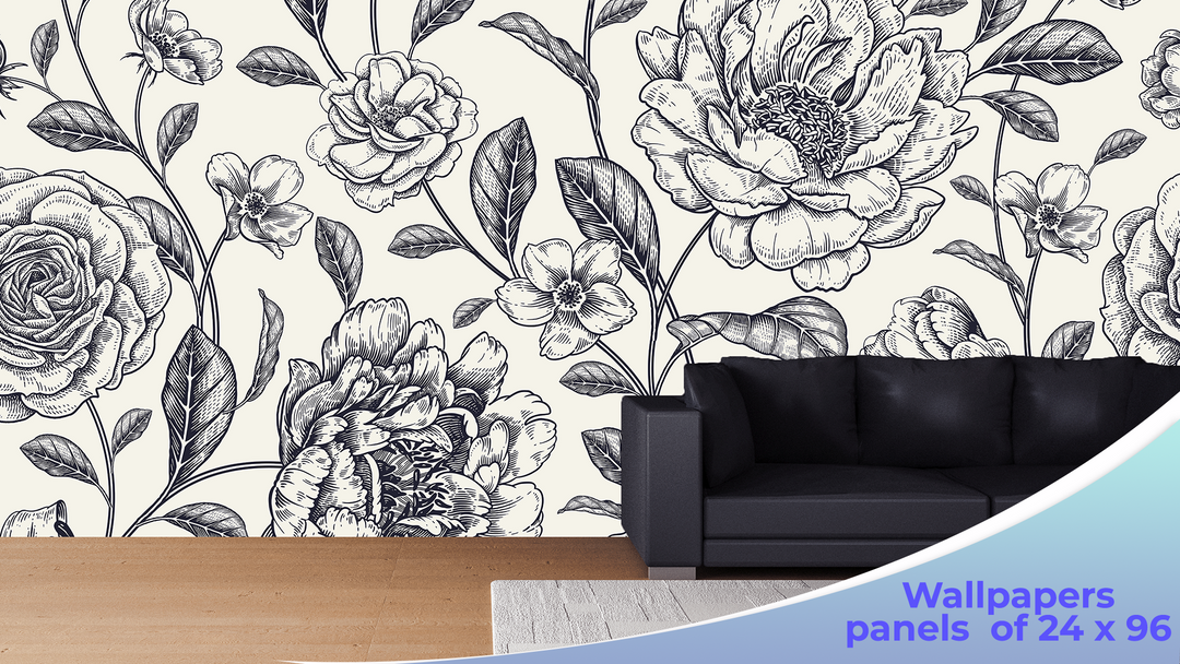 Peel and Stick Wallpaper, Rose Garden Layout Theme Wallpaper Mural for Interior Design, Decor You Walls for Any Occasion - egraphicstore