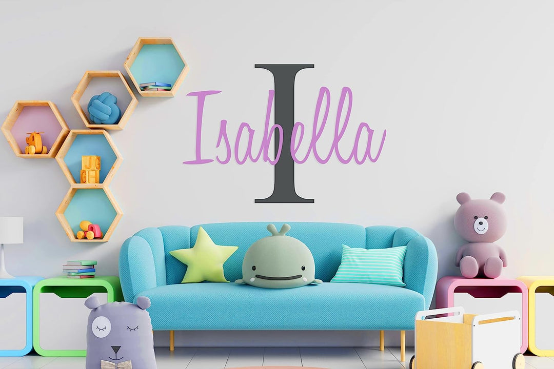 Custom Name & Initial - Premium Series - Baby Boy - Wall Decal Nursery for Home Bedroom Children (M511) - egraphicstore
