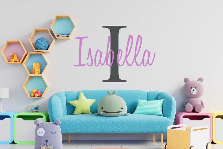 Custom Name & Initial - Premium Series - Baby Boy - Wall Decal Nursery for Home Bedroom Children (M511) - egraphicstore