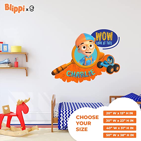 Custom Name Blippi Kids Wall Decal - EGD X Blippi - EGDBLI004