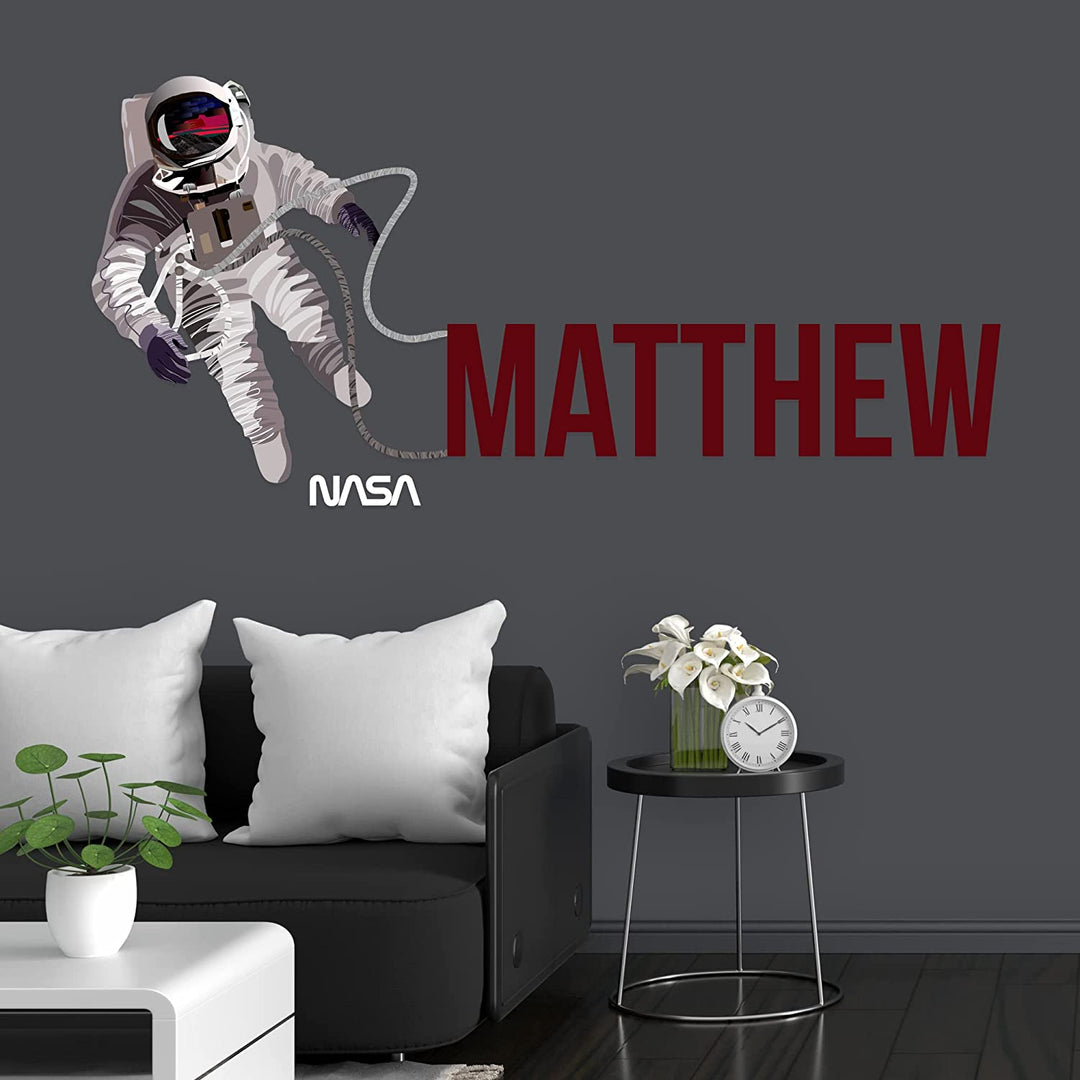 Custom Name NASA Wall Decal - EGD X NASA Series - Prime Collection - Wall Decal for Room Decorations - Mural Wall Decal Sticker (EGDNASA008) - egraphicstore