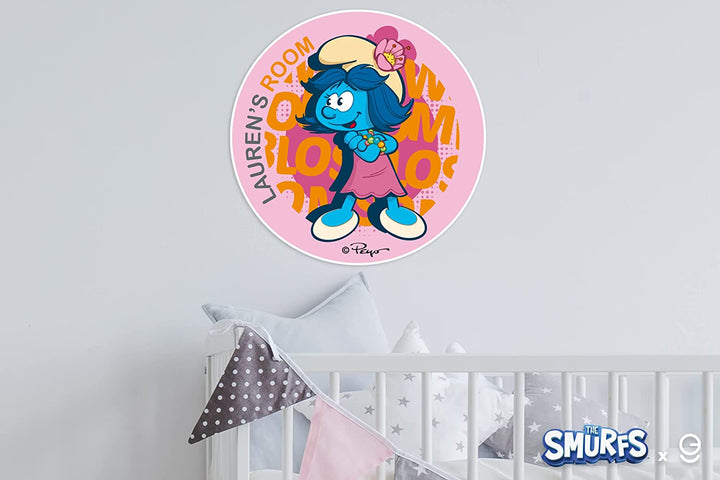 Custom Name The Smurfs in PVC - EGD X The Smurfs Series - Prime Collection - PVC Home Decor Interior Design - Support with Double-Sided Tape - Multiple Size Options (EGDTS009) - egraphicstore