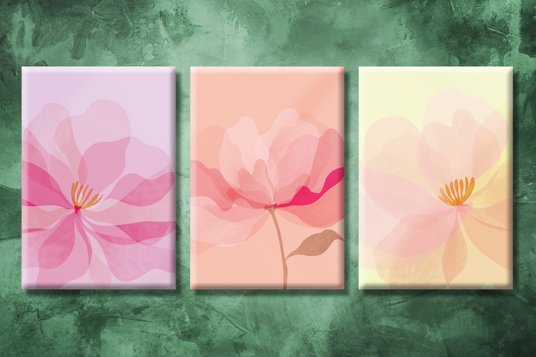 Acrylic Frame Modern Wall Art Set of 3 - Abstract Illustrations Series - Interior Design - Acrylic Wall Art - Picture Photo Printing Artwork - Multiple Size Options (IABS 004) - egraphicstore