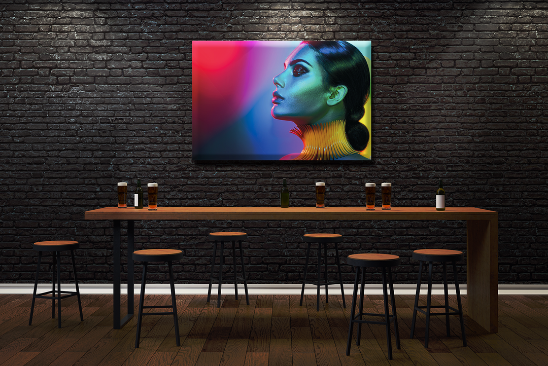 Acrylic Glass Frame Modern Wall Art Woman In Profile - Body Art Series - Interior Design - Acrylic Wall Art - Picture Photo Printing Artwork - Multiple Size Options - egraphicstore