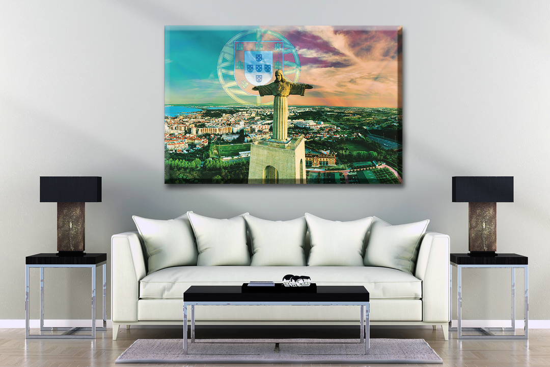 Acrylic Frame Modern Wall Art Sanctuary of Cristo Rei, Portugal - Country Flags Series - Interior Design - Acrylic Wall Art - Picture Photo Printing Artwork - Multiple Size Options - egraphicstore