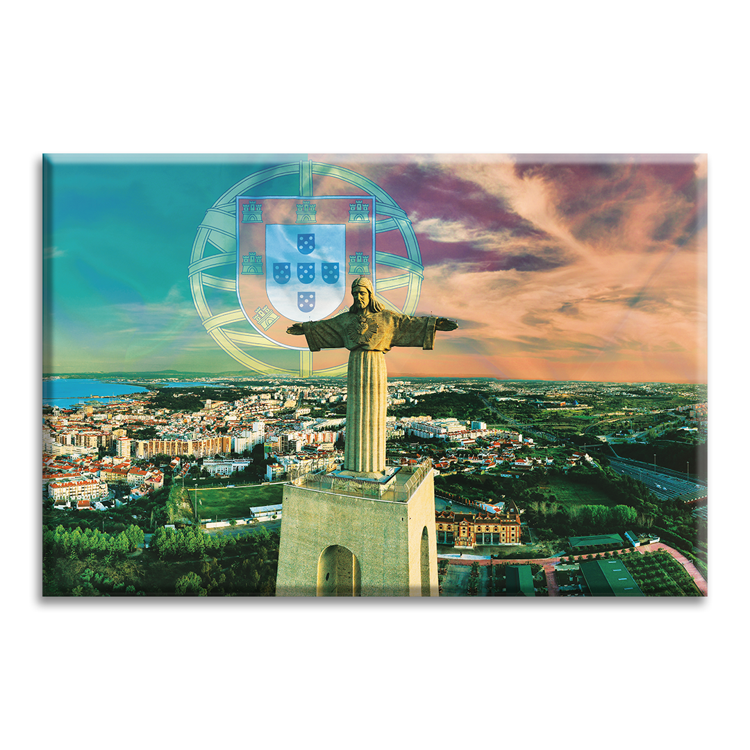 Acrylic Frame Modern Wall Art Sanctuary of Cristo Rei, Portugal - Country Flags Series - Interior Design - Acrylic Wall Art - Picture Photo Printing Artwork - Multiple Size Options - egraphicstore
