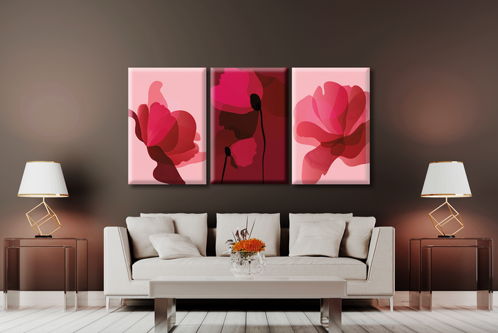 Acrylic Frame Modern Wall Art Set of 3 - Abstract Illustrations Series - Interior Design - Acrylic Wall Art - Picture Photo Printing Artwork - Multiple Size Options (IABS 009) - egraphicstore