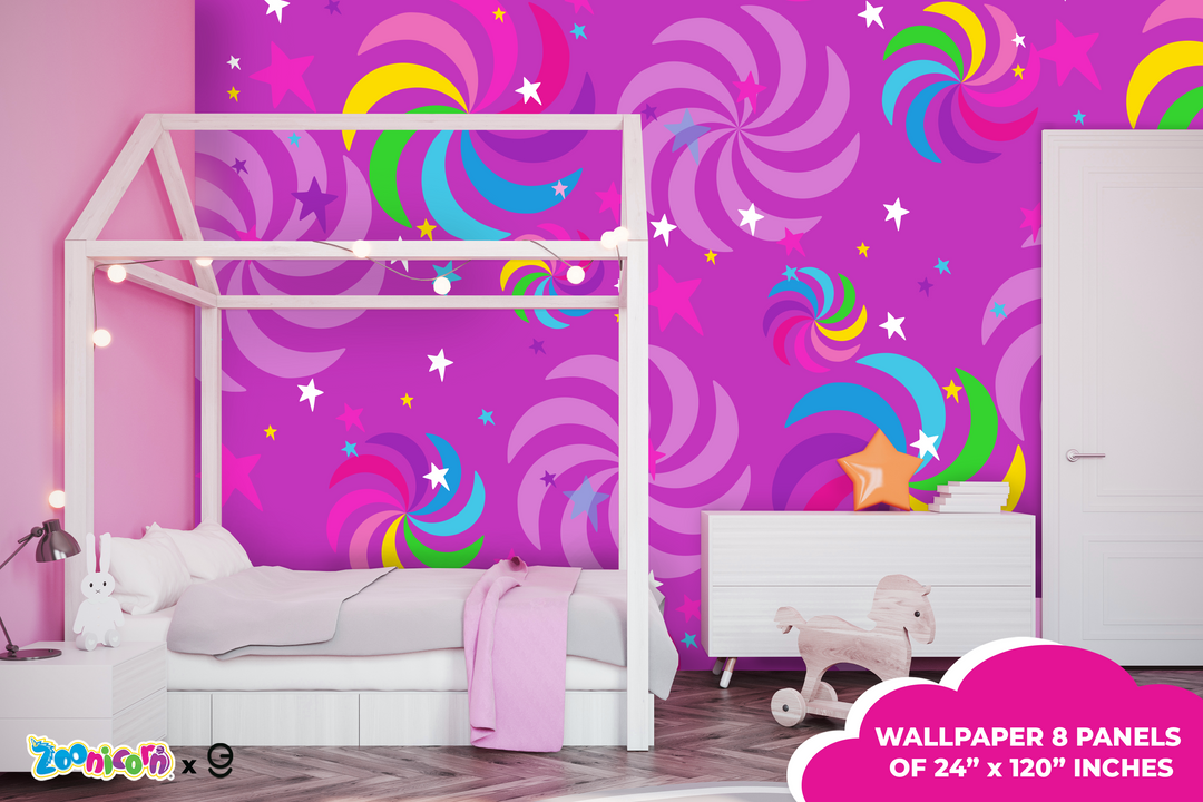 Zoonicorn Pinwheels Peel and Stick Wallpaper X Zoonicorn Series - Prime Collection - Theme Wallpaper Mural for Interior Design (EGDZOO021) - egraphicstore