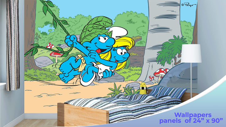 The Smurfs Peel and Stick Wallpaper