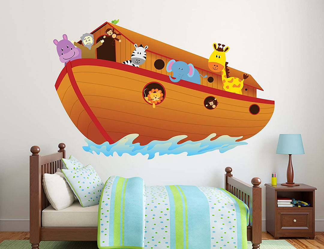 Noah's Ark Wall Decal - Baby Boy Girl - Colorful Design Mural - Premium Series - Baby Boy - Wall Decal Nursery for Home Bedroom Children - egraphicstore