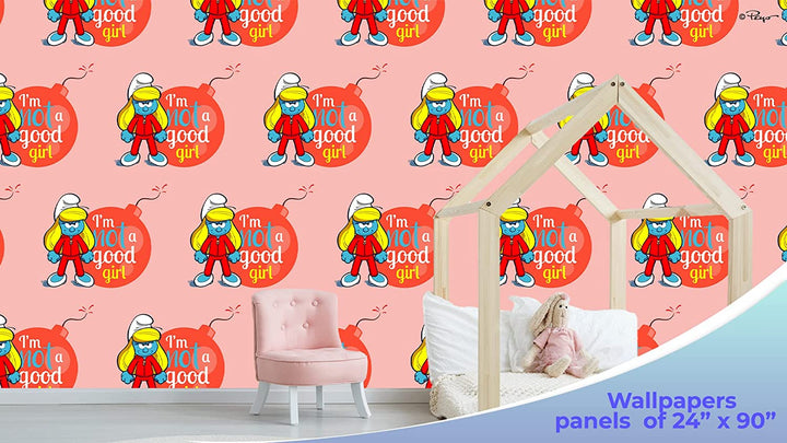 The Smurfs Peel and Stick Wallpaper - EGD X The Smurfs Series - Prime Collection - Theme Wallpaper Mural for Interior Design (EGDTS008) - egraphicstore