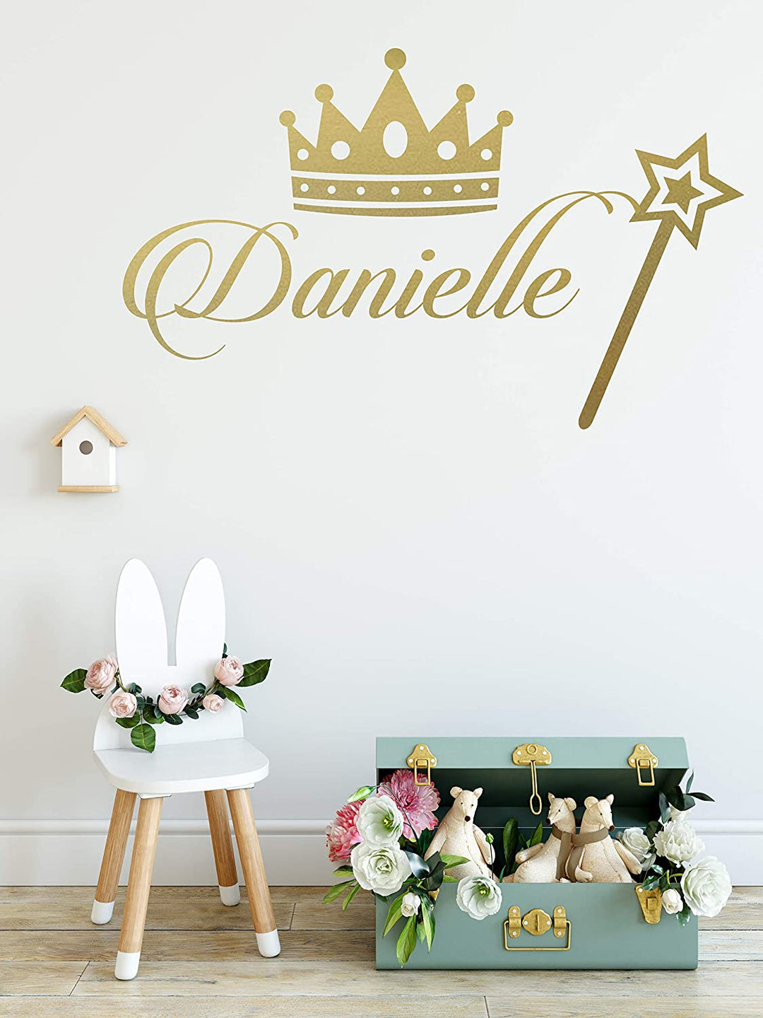 Princess Decor - Personalized Name Princess Wall Decal - Nursery Baby Girl Decoration - Mural Wall Decal Sticker for Home Interior Decoration (M382) - egraphicstore