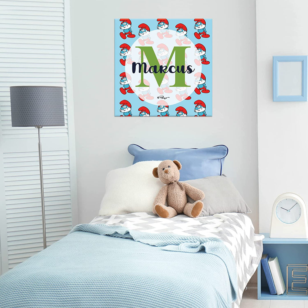 Custom Name & Initial The Smurfs in PVC - EGD X The Smurfs Series - Prime Collection - PVC Home Decor Interior Design - Support with Double-Sided Tape - Multiple Size Options (EGDTS019) - egraphicstore
