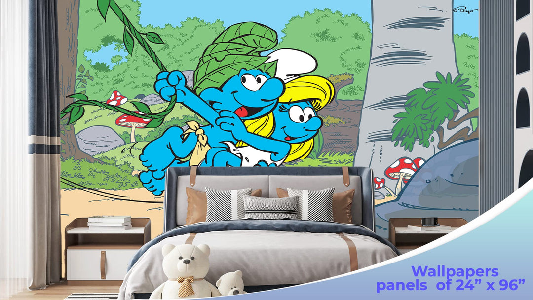 The Smurfs Peel and Stick Wallpaper
