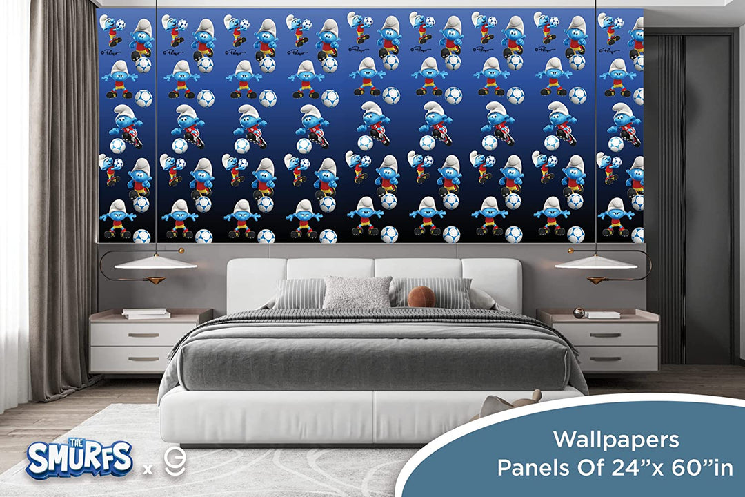 The Smurfs Peel and Stick Wallpaper - EGD X The Smurfs Series - Prime Collection - Theme Wallpaper Mural for Interior Design (EGDTS017) - egraphicstore