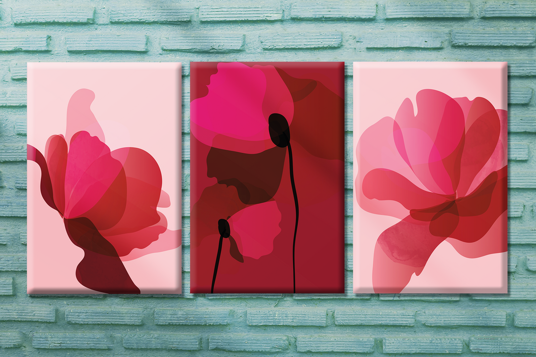 Acrylic Frame Modern Wall Art Set of 3 - Abstract Illustrations Series - Interior Design - Acrylic Wall Art - Picture Photo Printing Artwork - Multiple Size Options (IABS 009) - egraphicstore