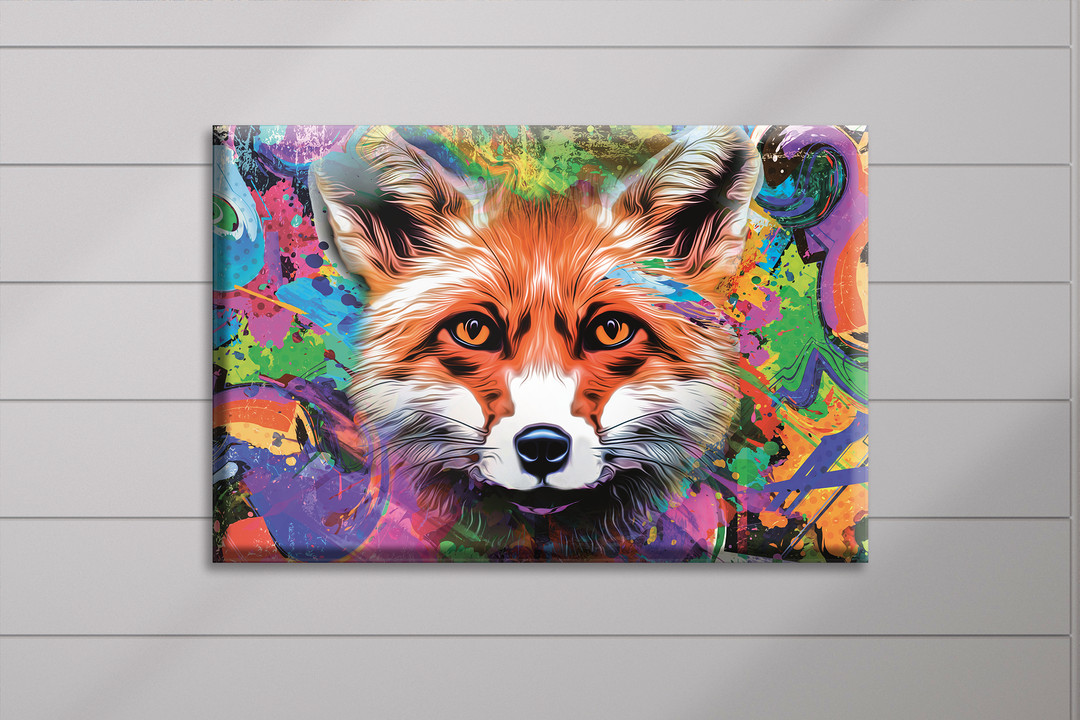 Acrylic Glass Frame Modern Wall Art Colorful Fox - Abstract Animals Series - Abstract Animals Series - Interior Design - Acrylic Wall Art - Picture Photo Printing Artwork - Multiple Size Opti - egraphicstore