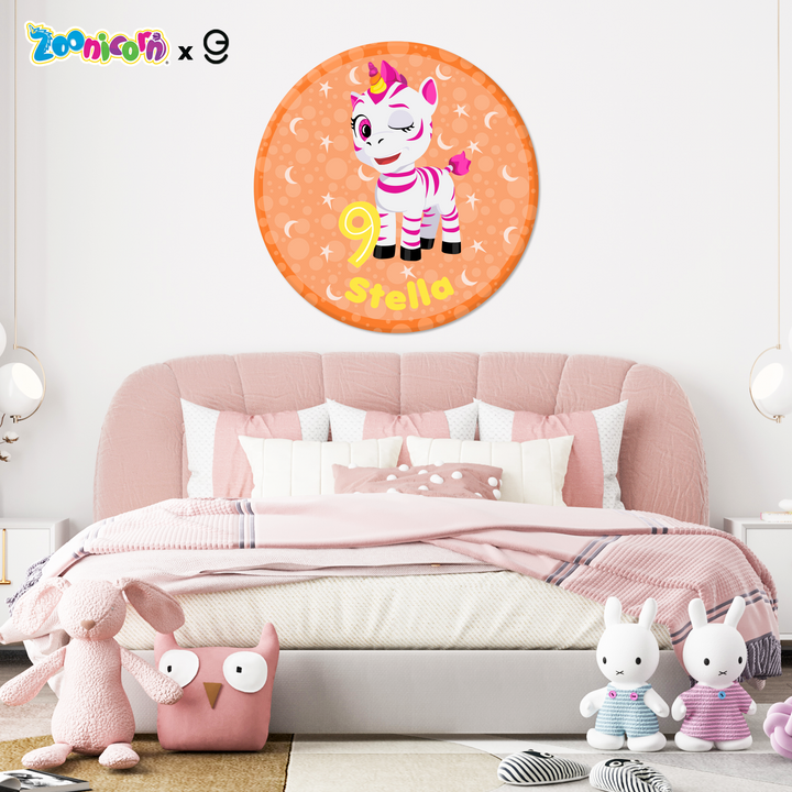Personalized Aliel Zoonicorn Backdrop and Birthday Centerpiece Table Sign in PVC - EGD X Zoonicorn Series - PVC - Support with Double-Sided Tape (EGDZOO033) - egraphicstore