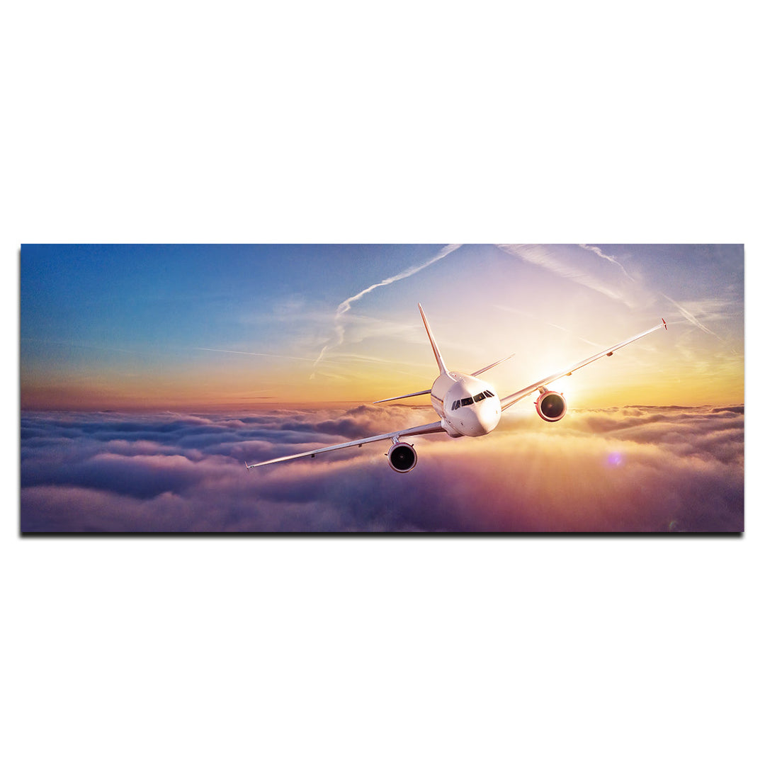 Acrylic Modern Wall Art Airplane at Sunset - Airplane Series - Modern Interior Design - Acrylic Wall Art - Picture Photo Printing Artwork - Multiple Size Options - egraphicstore