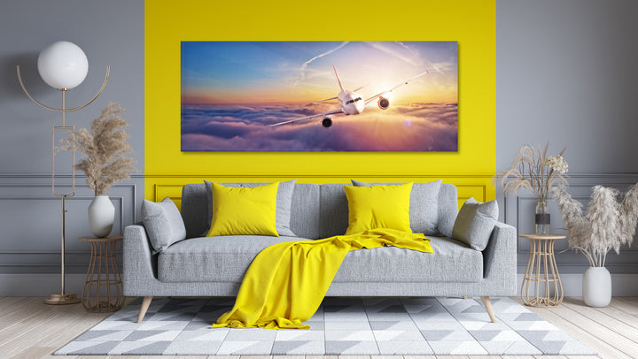 Acrylic Modern Wall Art Airplane at Sunset - Airplane Series - Modern Interior Design - Acrylic Wall Art - Picture Photo Printing Artwork - Multiple Size Options - egraphicstore
