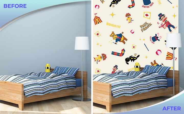 Paul Frank Peel and Stick Wallpaper - EGD X Paul Frank Series - Prime Collection - Theme Wallpaper Mural for Interior Design (EGDPF009) - egraphicstore