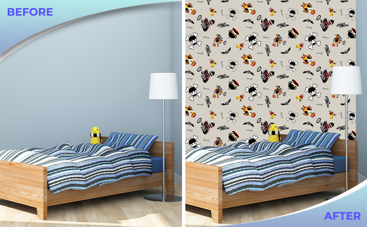 Paul Frank Peel and Stick Wallpaper - EGD X Paul Frank Series - Prime Collection - Theme Wallpaper Mural for Interior Design (EGDPF010) - egraphicstore