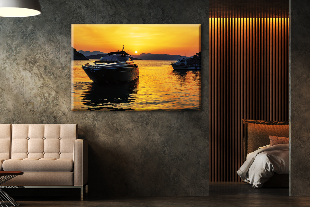 Acrylic Glass Frame Modern Wall Art, Summertime - Yatch Series - Interior Design - Acrylic Wall Art - Picture Photo Printing Artwork - Multiple Size Options - egraphicstore