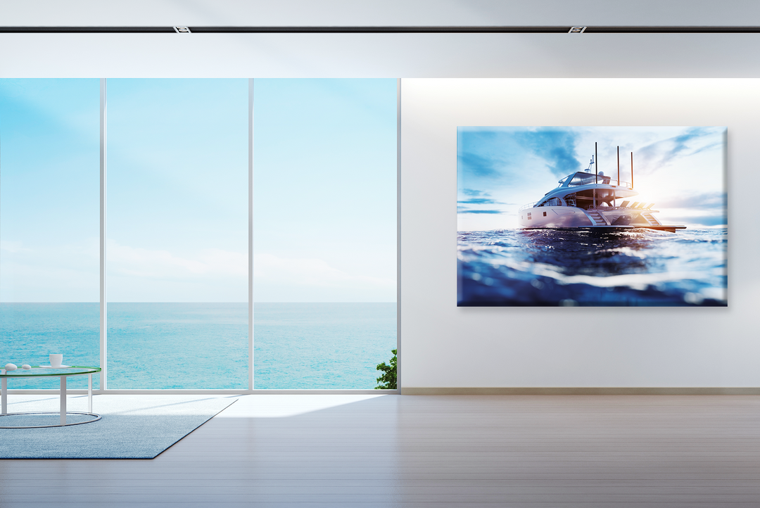 Acrylic Glass Frame Modern Wall Art, Ocean - Yatch Series - Interior Design - Acrylic Wall Art - Picture Photo Printing Artwork - Multiple Size Options - egraphicstore