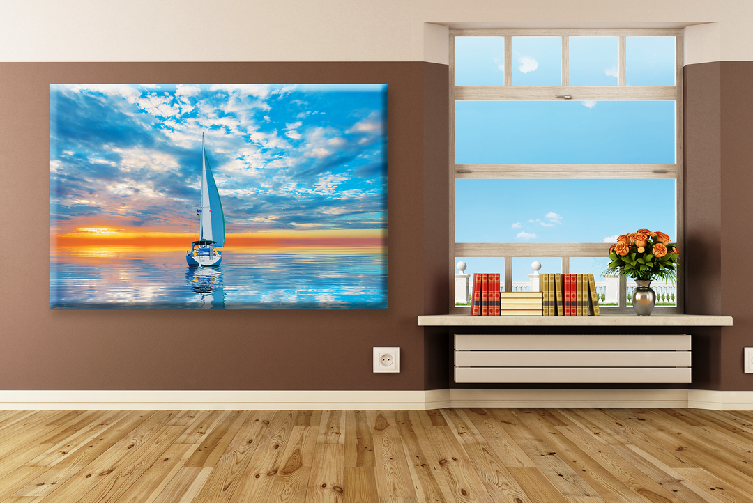 Acrylic Glass Frame Modern Wall Art, Mediterranean Sea - Yatch Series - Interior Design - Acrylic Wall Art - Picture Photo Printing Artwork - Multiple Size Options - egraphicstore