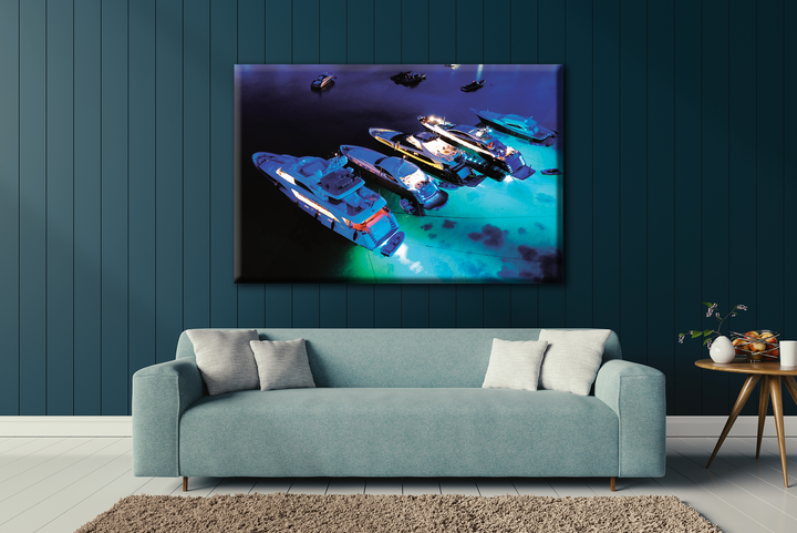 Acrylic Glass Frame Modern Wall Art, Super Paradise - Yatch Series - Interior Design - Acrylic Wall Art - Picture Photo Printing Artwork - Multiple Size Options - egraphicstore