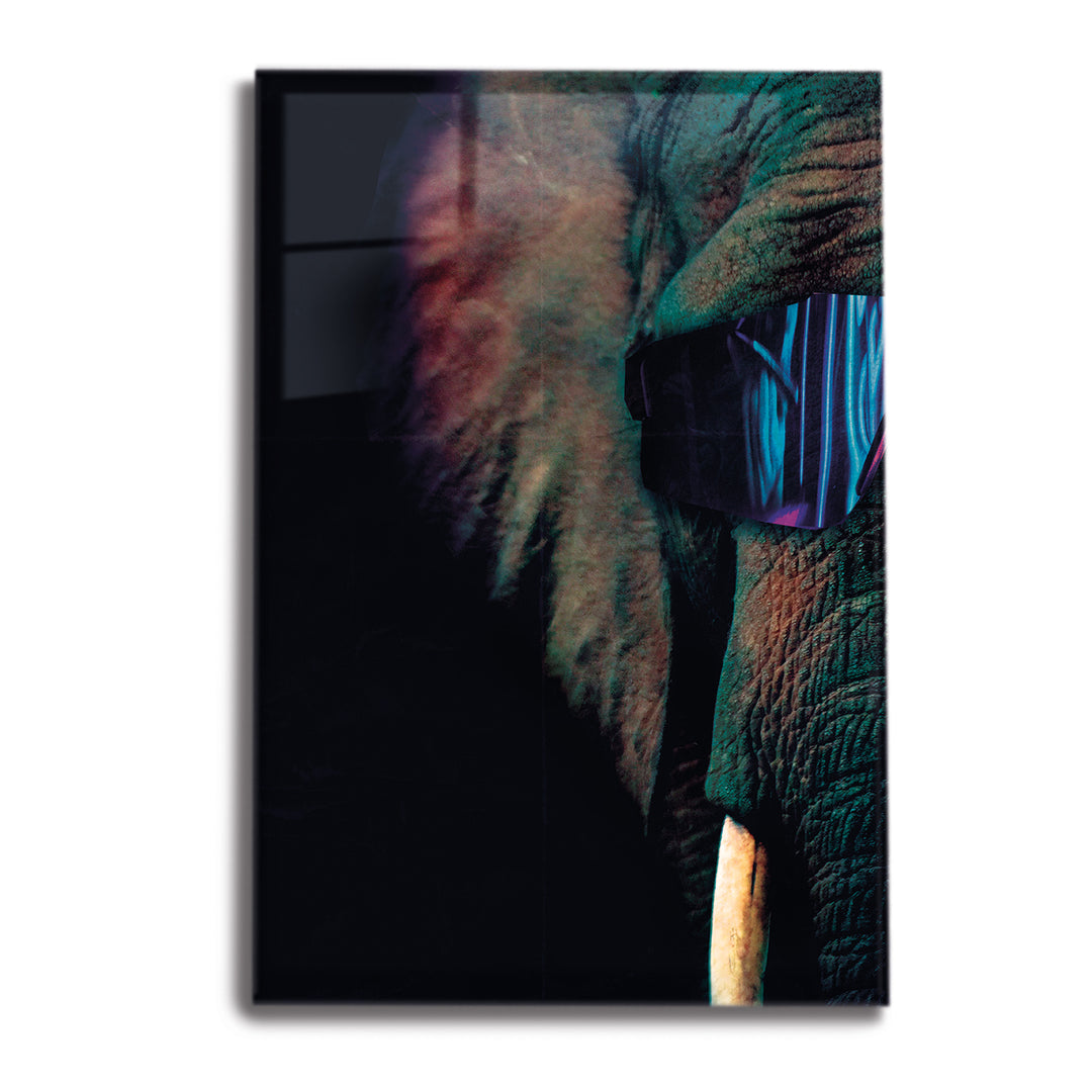 Acrylic Modern Art Elephant Animal Neon Series - Acrylic Wall Art NFT - Picture Photo Printing Artwork - Multiple Size Options - egraphicstore