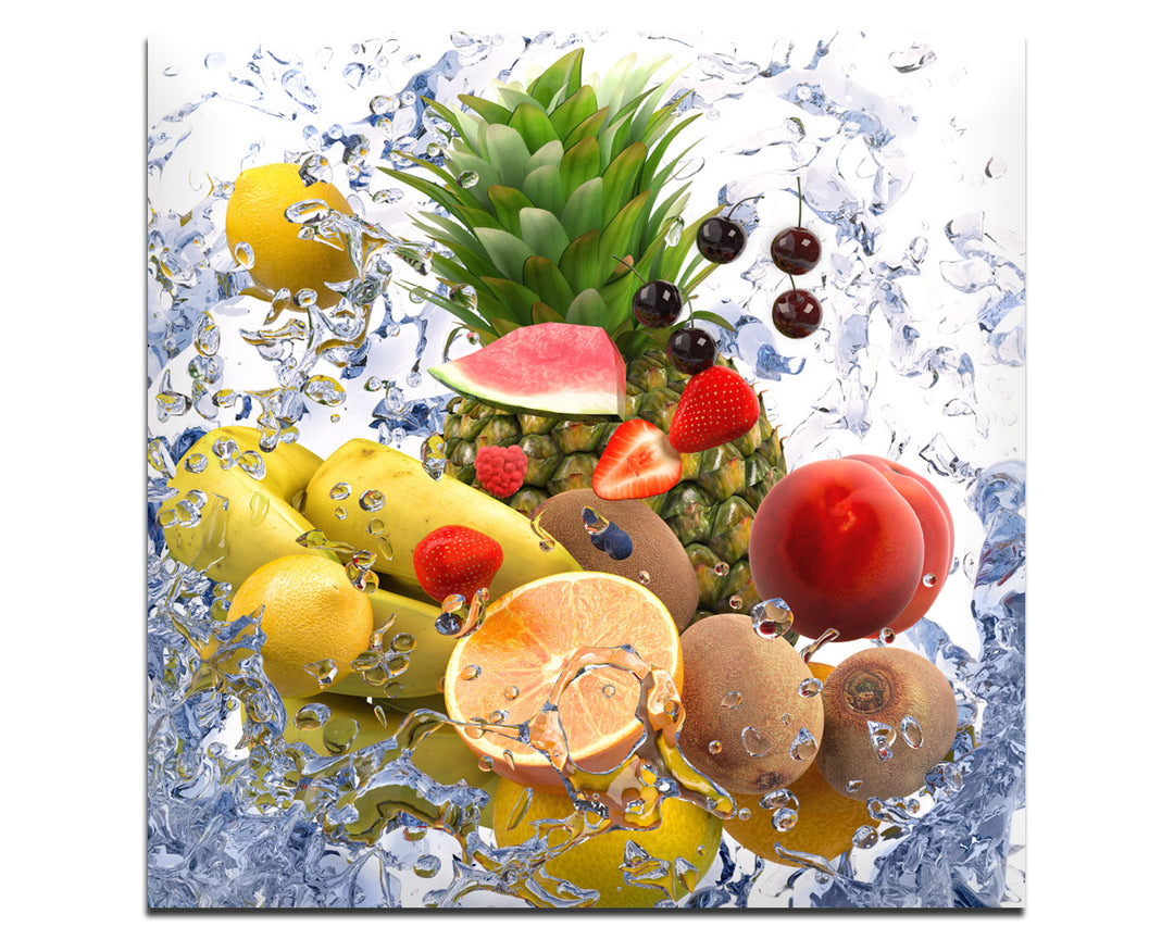 Acrylic Glass Frame Modern Wall Art, Splash Fruits - Fruits Series - Interior Design - Acrylic Wall Art - Picture Photo Printing Artwork - Multiple Size Options - egraphicstore