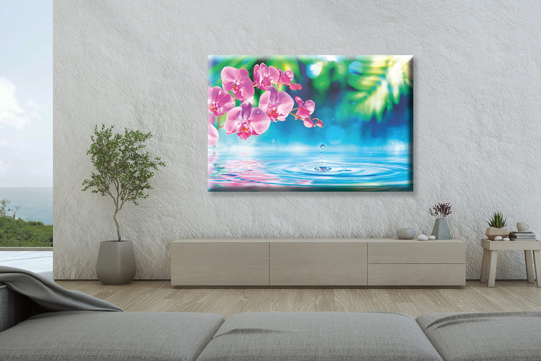Acrylic Glass Frame Modern Wall Art Orchid - The Diversity Of Flowers Series - Interior Design - Acrylic Wall Art - Picture Photo Printing Artwork - Multiple Size Options - egraphicstore