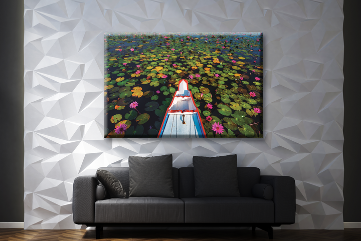 Acrylic Glass Frame Modern Wall Art Pink Lotus Flower - The Diversity Of Flowers Series - Interior Design - Acrylic Wall Art - Picture Photo Printing Artwork - Multiple Size Options - egraphicstore