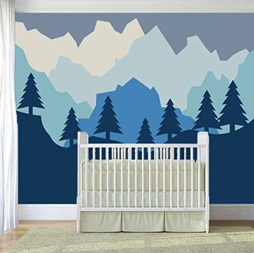 Forest and Mountains Silhouette Wall Decal - egraphicstore