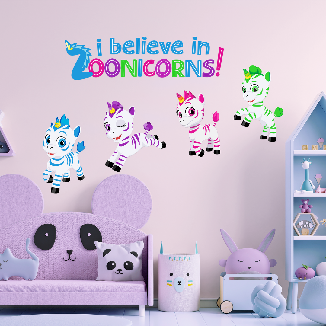 Zoonicorn Wall Decal - EGD X Zoonicorn Series - Prime Collection - Baby Girl or Boy - Nursery Wall Decal for Baby Room Decorations - Mural Wall Decal Sticker (EGDZOO010) - egraphicstore