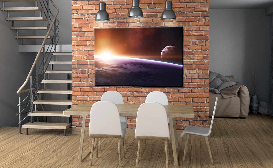 Acrylic Glass Frame Modern Wall Art, Earth - Galaxy Series - Interior Design - Acrylic Wall Art - Picture Photo Printing Artwork - Multiple Size Options - egraphicstore