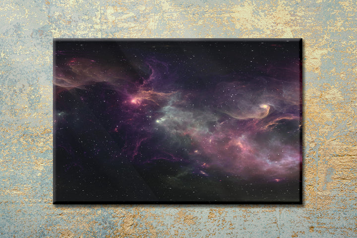 Acrylic Glass Frame Modern Wall Art, Space Background With Nebula and Stars - Galaxy Series - Interior Design - Acrylic Wall Art - Picture Photo Printing Artwork - Multiple Size Options - egraphicstore