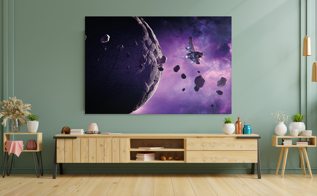Acrylic Glass Frame Modern Wall Art, Spaceship Traveling - Galaxy Series - Interior Design - Acrylic Wall Art - Picture Photo Printing Artwork - Multiple Size Options - egraphicstore
