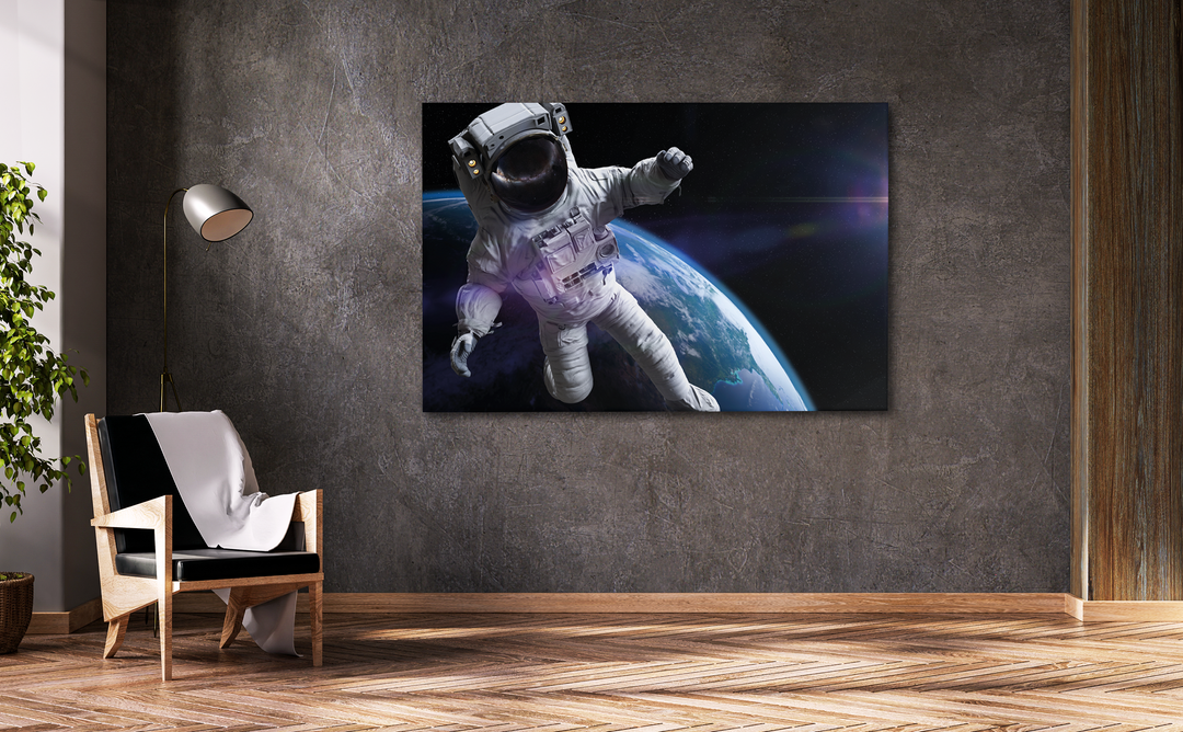 Acrylic Glass Frame Modern Wall Art, Astronaut In Earth Orbit - Galaxy Series - Interior Design - Acrylic Wall Art - Picture Photo Printing Artwork - Multiple Size Options - egraphicstore