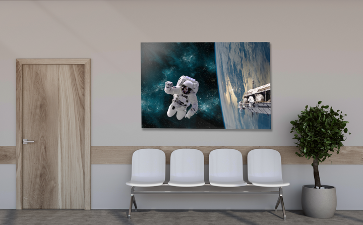 Acrylic Glass Frame Modern Wall Art, Space Station - Galaxy Series - Interior Design - Acrylic Wall Art - Picture Photo Printing Artwork - Multiple Size Options - egraphicstore
