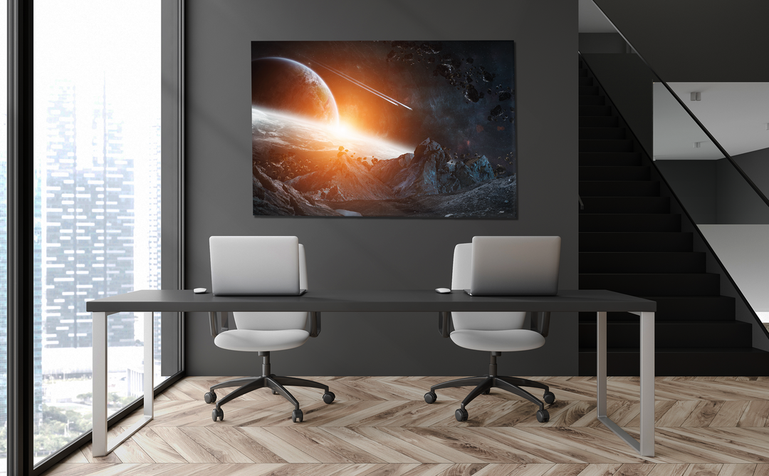 Acrylic Glass Frame Modern Wall Art, Asteroids - Galaxy Series - Interior Design - Acrylic Wall Art - Picture Photo Printing Artwork - Multiple Size Options - egraphicstore